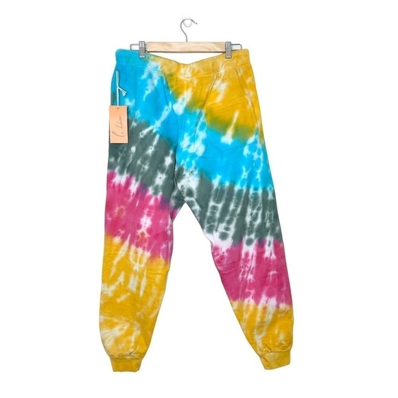 NWT La Detresse Large Tie Dye Strawberry Fields Jogger Sweatpants - Picture 4 of 7